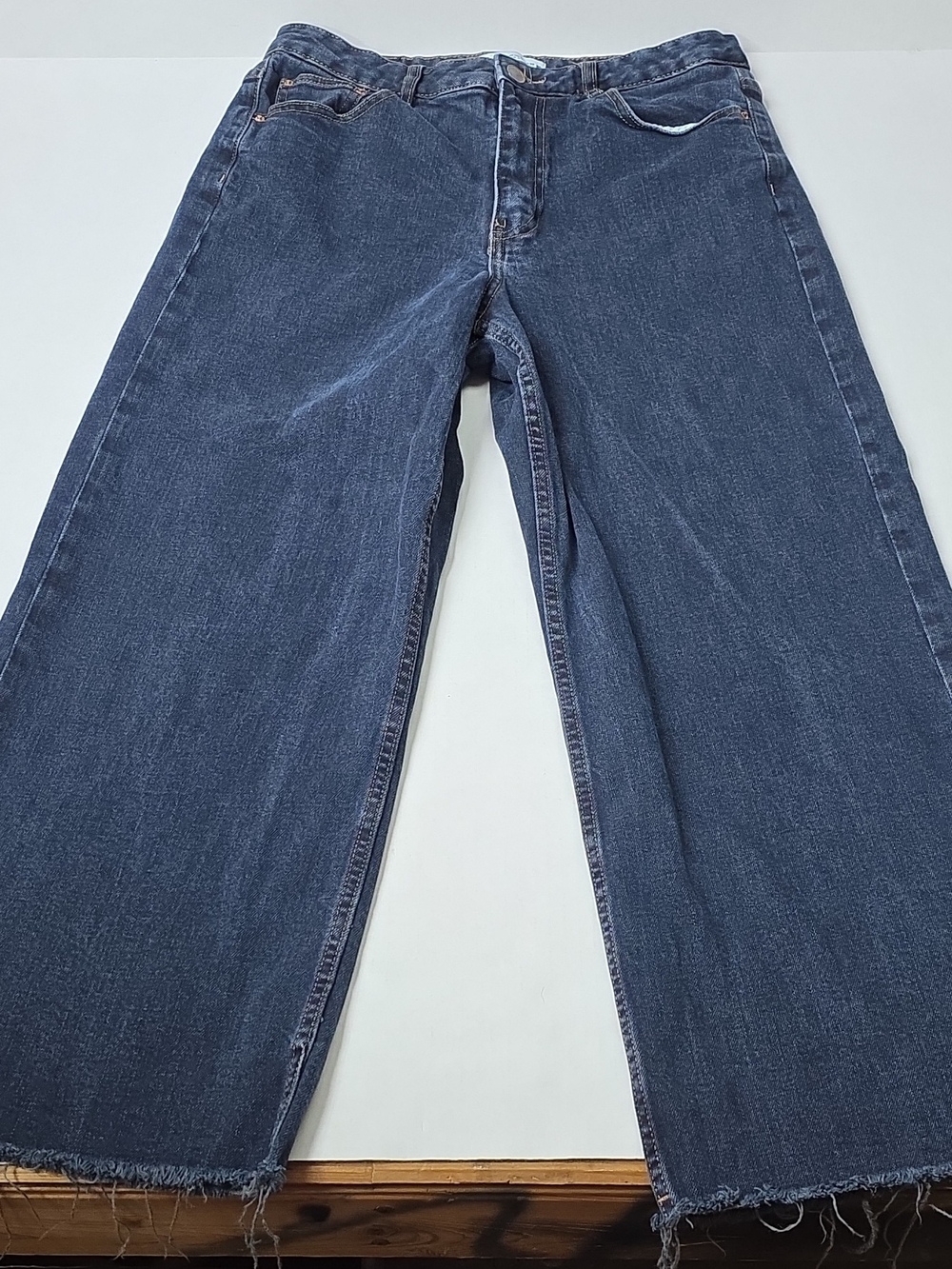 Men's Dark Blue Wide-Leg Jeans